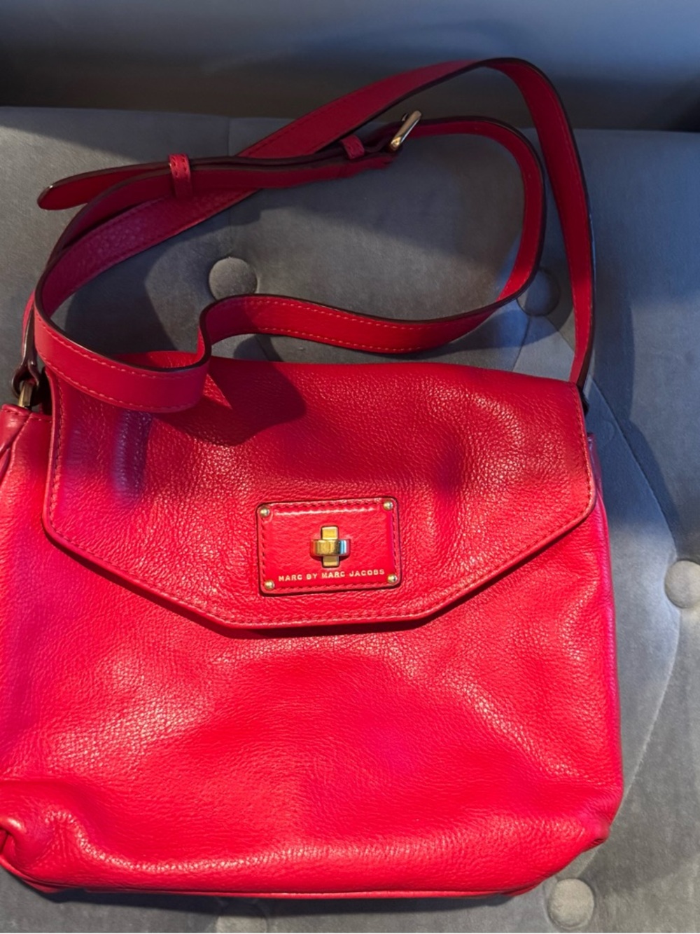 Marc by Marc Jacobs Vibrant Red Pebbled Leather Crossbody
